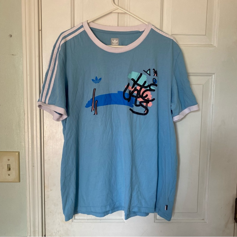 Adidas Skateboarding x Helas T Shirt Blue White